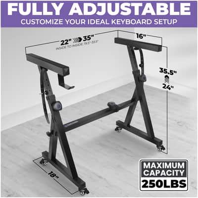 Liquid Stands Z Style Adjustable Height Piano Keyboard Stand with Headphone and Straps image 2