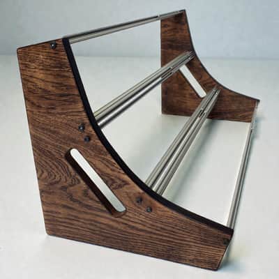 9U / 84hp Dark Oak Wood Side Panels for Eurorack Case MARIA / 9U Cheeks with rails image 1
