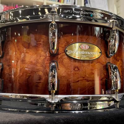 Pearl MWAC1465S20/C4 MasterWorks Snare Drum 16ply Heavy Shell Natural Bubinga Burst 14"×6.5" image 1