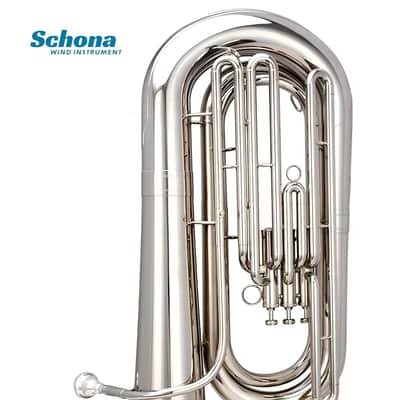 SCHONA BBS-31G/31N - Tuba in Bb with Three Vertical Keys Lacquer Gold/nickel - Plated Finish image 8