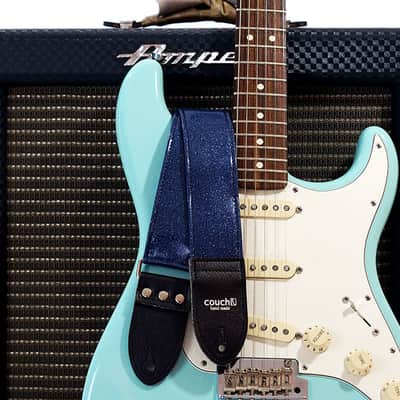 Couch Custom Blue Sparkle Lightning Bolt Guitar Strap image 4