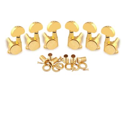 Locking Guitar String Tuning Pegs Sealed Guitar Machine Heads Tuners Tuning Keys 1:18 Ratio 3 Left 3 Right for Electric Guitar or Acoustic Guitar Half Round Head Gold. image 1
