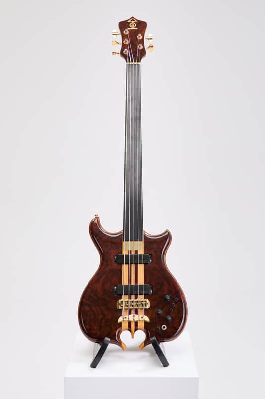Alembic Custom Fretless 5 String Bass, Omega Heart & LEDs image 1