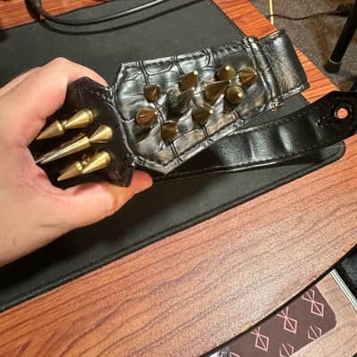 Steel Weather Vegan Leather Spiked Guitar Strap image 12
