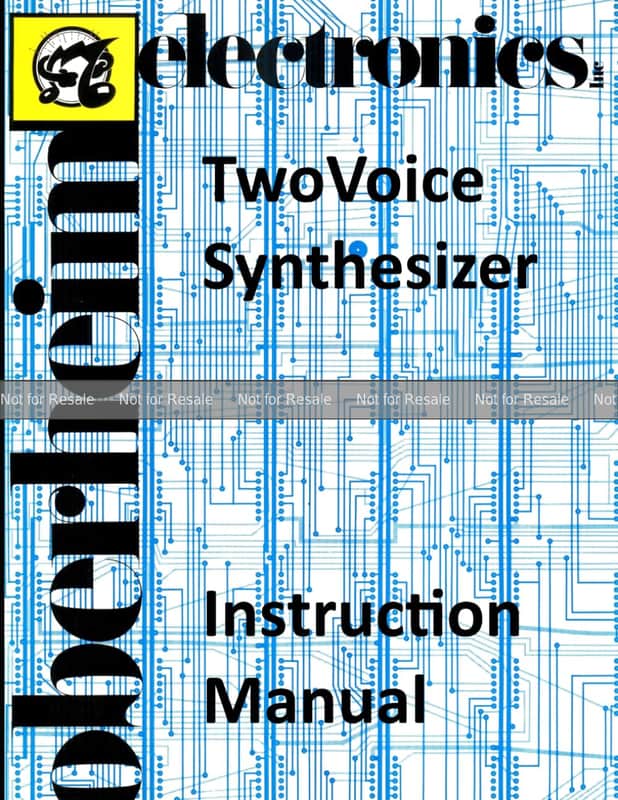 Oberheim Two Voice Synthesizer Instruction Manual image 1