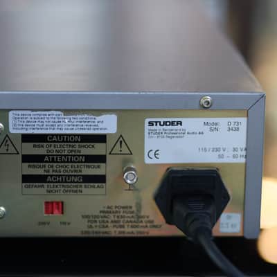 Studer D731 CD Player with famous Philips TDA1547 DAC7 image 6