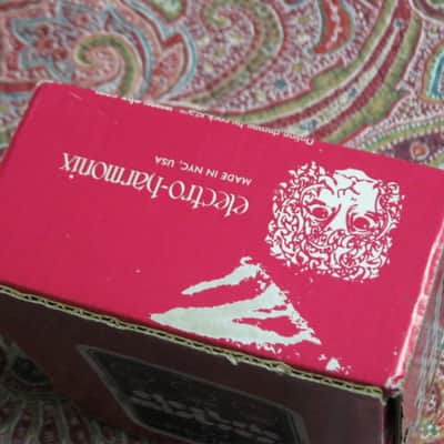 visibly used condition genuine Electro Harmonix EMPTY CARDBOARD BOX +orig Owner's Manual ONLY for EXO Stereo Electric Mistress (NO pedal, NO power supply, NO warranty/registration paperwork) 2010s, OUTER AREAS pink / GRAPHIC black & white, white image 18