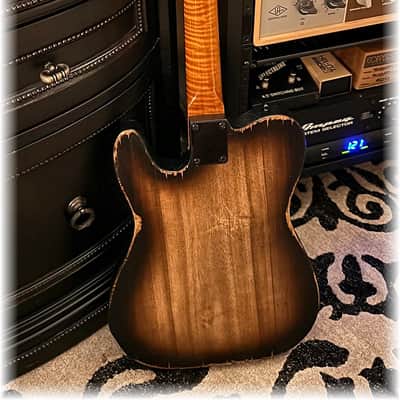 Spectacular USA made,Roasted flame maple neck,Rosewood FB. Killer flame maple head stock.  No fret tangs. Rounded edges. Made for a Tele body #MRT-40P-" You never felt frets like this. image 12