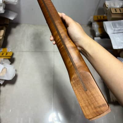 Reverse Big head 22 fret Roasted flame Maple guitar neck 25.5in repalce image 4