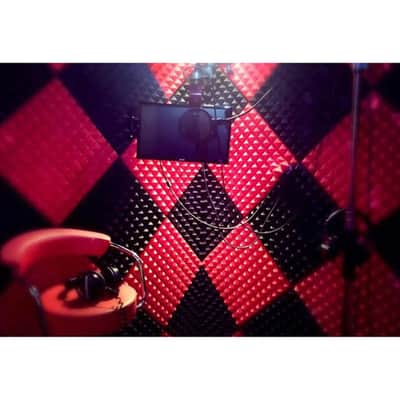 Arrowzoom 8 pcs 9.8 x 9.8 x 1.9 inches Black & Blue Pyramid Acoustic Studio Foam Tile Panel KK1034 image 6