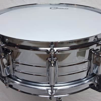 Pearl  Model 4414 Chrome Over Steel 5.5x14" Snare MIJ  Early '80s New Heads image 5