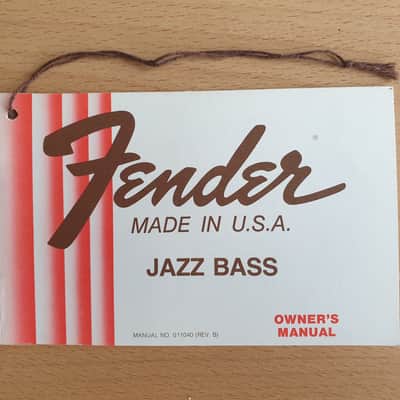 [Vintage] Fender Jazz Bass Owner's Manual 1978 (#3) image 1