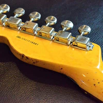 American Fender Telecaster Heavy Relic  Fiesta Red on Jade Green Metallic Custom Shop Pickups image 19