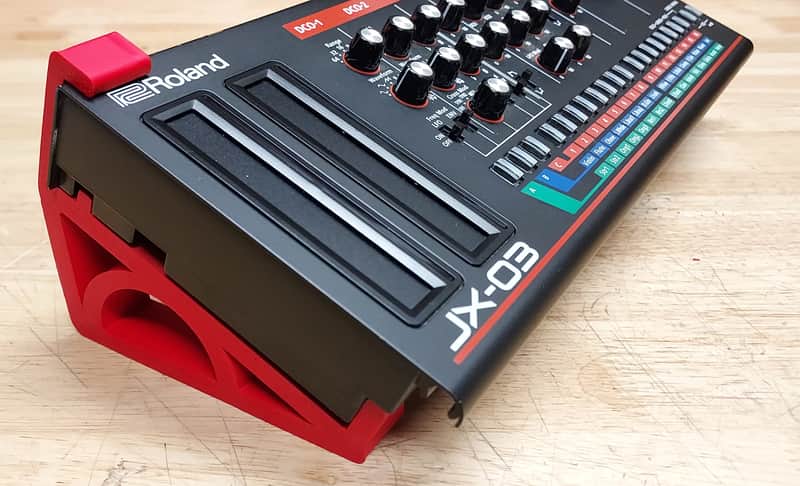 Red Color Angled Mounting Stand For Roland Boutique SH-01A Synthesizers - Made in USA image 1