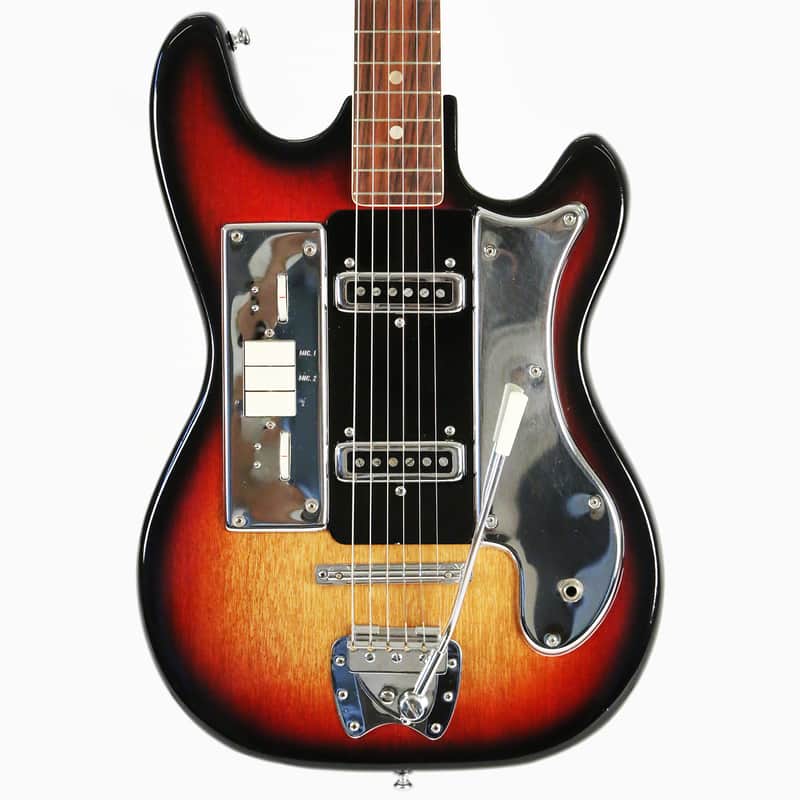 1966 Teisco Del Rey VN2 Baritone Electric Guitar - Very Cool Bari Model in 100% All Orig. Condition! image 1