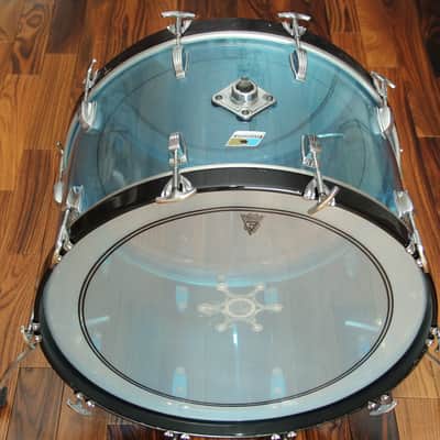 Ludwig Vistalite 70s Bass drum 24x14 blue acrylic image 3