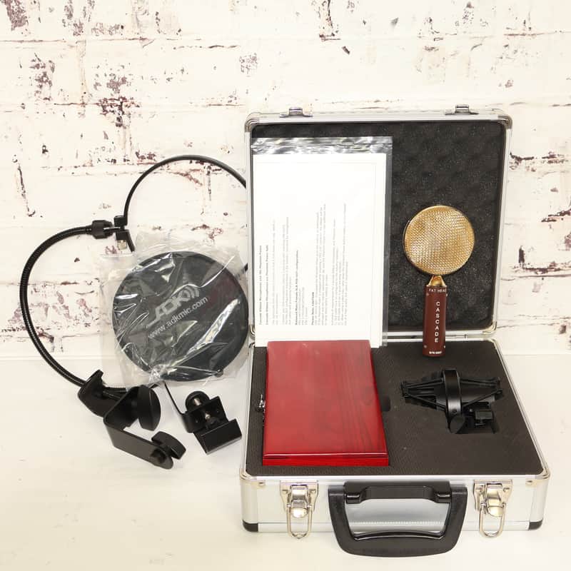 Cascade Fat Head Ribbon Microphone 6607 Brown/Gold w/ OHSC, Hardware, & Manual image 1