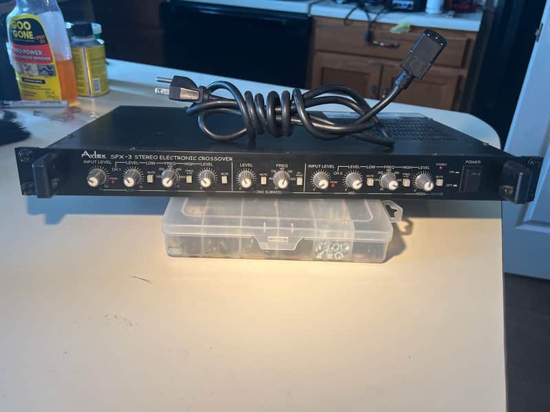 Avlex SPX-3 Stereo Electronic crossover with subwoofer output. Includes IEC power cable & rack mount bolts/washers image 1