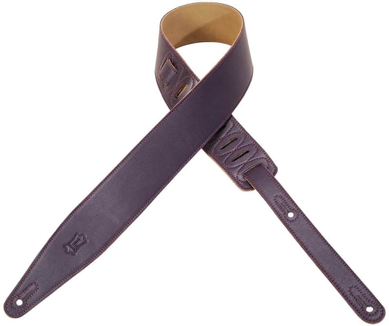 Levy's MG317LL-PRP 2.5" Soft Garment Leather Guitar Strap w/ Suede Backing image 1
