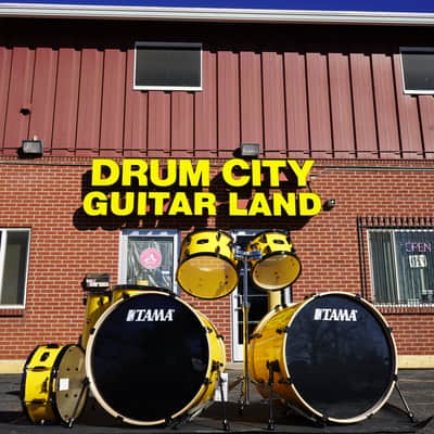 Tama Imperialstar 7-piece Shell Pack w/ Snare Drum & Tom Stand - Electric Yellow with Black Nickel Hardware image 1