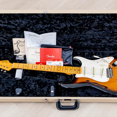2018 Fender Eric Johnson Signature Stratocaster Thinline Sunburst w/ Case, Tags & CoA image 24