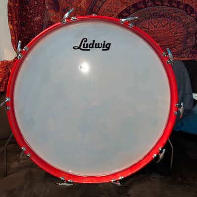 Ludwig  Super Classic Red Sparkle Bass Drum 22x14 60s image 2