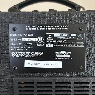 Vox AC15CH 15-Watt Tube Amplifier Head image 4