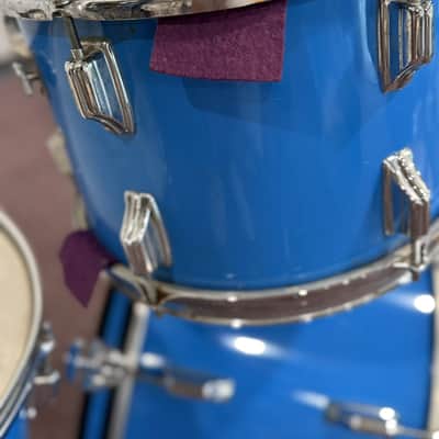 Rogers Fullerton Powertone 70s Vintage Drum Kit - Pacific Blue (22, 12, 13, 16) image 9