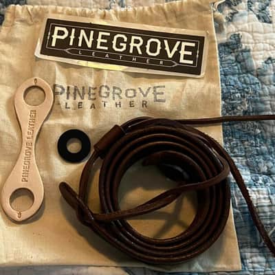 Pinegrove F Style Mandolin Strap 2022 - Polished Brown Leather image 1