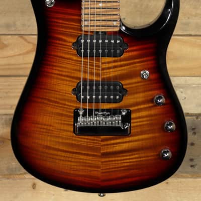 Music Man JP15 7-String Electric Guitar Tiger Eye w/ Case image 2