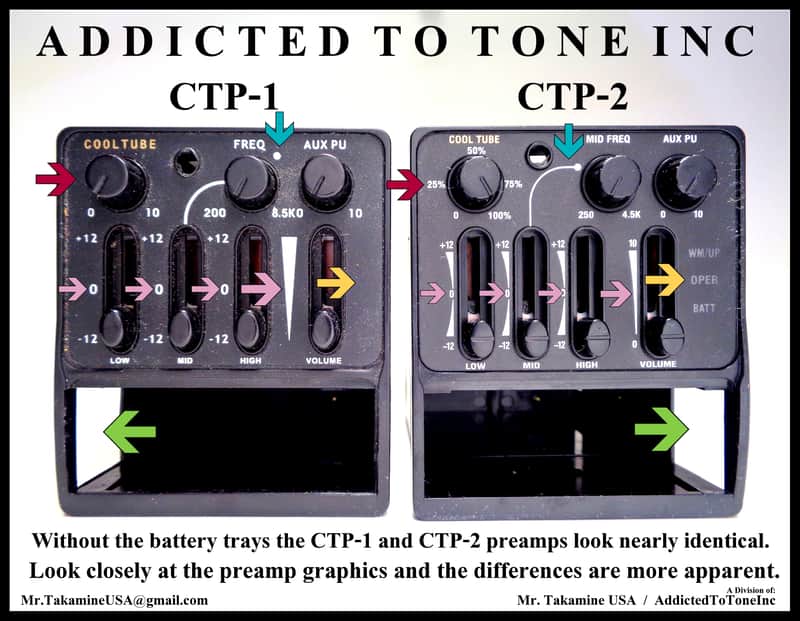 Takamine CTP-2 PreAmp Battery Tray w/Chromatic Tuner / OEM Part