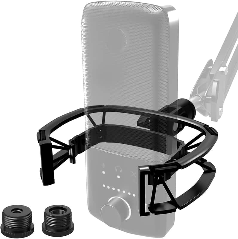 Wave Shock Mount, [Custom Built for Wave Mic] Anti-Vibration Suspension Shock Mount Holder Clip Compatible with Elgato Wave:1 and Wave:3 Microphones image 1