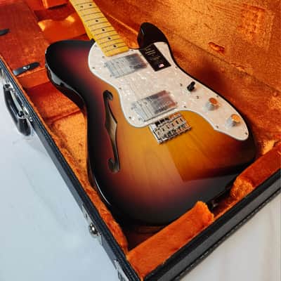 Fender American Vintage II 1972 Telecaster Thinline, Semi-Hollow Ash Body, 3-Color Sunburst, HSC image 2
