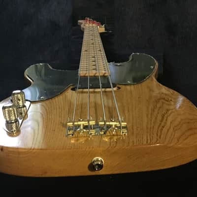 Wrong Way Customs 51/55 P Bass 2017 Natural Amber Left Handed Lefty Guitar Swamp Ash Maple image 3
