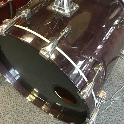 Yamaha Birch Custom Absolute Six Piece Shells (5 Drums) - Plum - See Through Grain MIJ Japan image 7