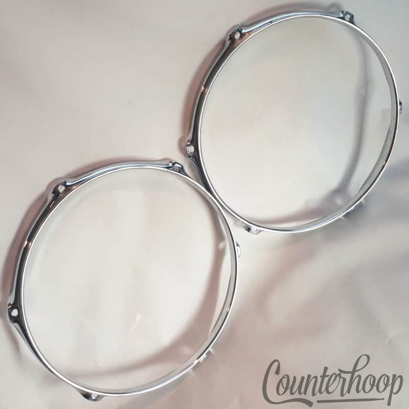 *Pearl 2x 12" Tom Drum Rims/Hoops 6-Hole Batter/Resonant Triple Flange Set Lot* image 1
