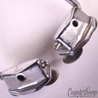 Ludwig 22"Bass Spur Mounts+Gull-Wing Spurs/Legs Chrome USA Vintage 50s-60s Fixed image 2