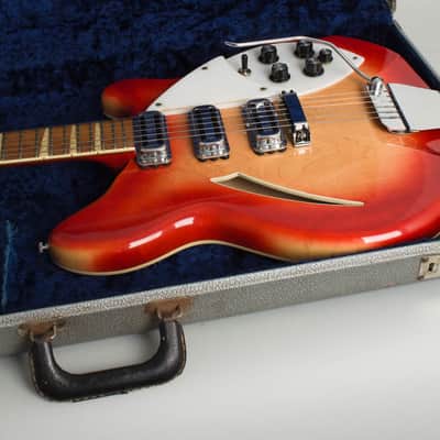 Rickenbacker  Model 375 Thinline Hollow Body Electric Guitar (1967), ser. #GG-3317, original silver tolex hard shell case. image 12