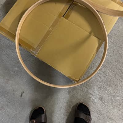 23” Classic Maple Bass Drum Hoops Pair - Vintage Black Oyster image 6