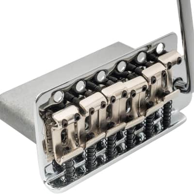 WOV01 52.5mm (2-1/16 inch) Vintage ST Guitar Tremolo Bridge 6-Screw Assembly with 36mm Block for Fender Squier/Mexico Strat Stratocaster Electric Guitar, Chrome image 4