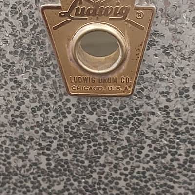 60's Ludwig Keystone Badge 13"x9" Super Classic Silver Sparkle Tom image 2