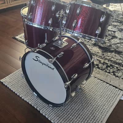 Slingerland Drum set 20,12,13,16 1970s - Maroon Sparkling Pearl image 3