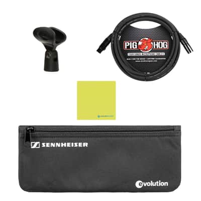 Liquid Audio Sennheiser E 845 Supercardioid Dynamic Vocal Microphone Bundle w/Pig Hog PHM10 8mm Mic Cable Polishing Cloth image 5