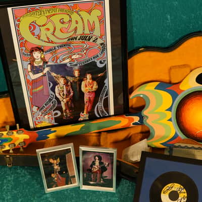 Vintage Gibson 1965 SG Standard Hand Painted Fool with autographed Eric Clapton Cream record usa 60s image 7