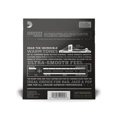 D'Addario ECB81 Chromes Flat Wound Light Gauge Bass Guitar Strings image 2