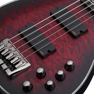 Schecter Hellraiser Extreme-5 Crimson Red Burst Satin image 3