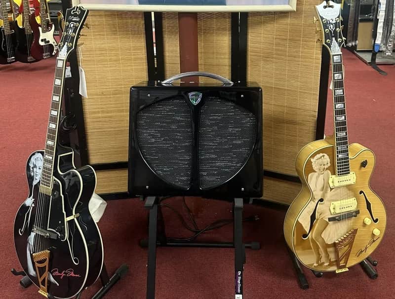 Two Semi-Hollow D'Angelico and One 57 Retro Fender Amp Combo image 1