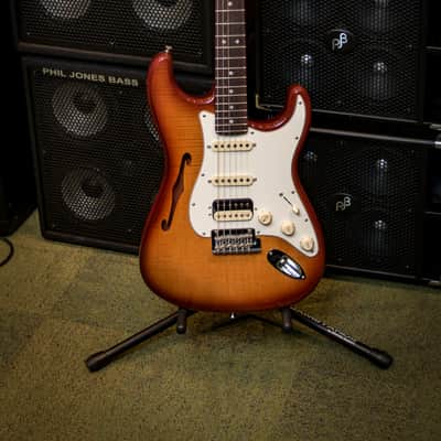 Fender Rarities Stratocaster Semi-hollow Body Electric Guitar, Solid Rosewood Neck, Flametop image 1