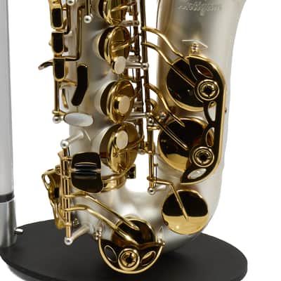 Antigua Winds Model AS4248SQ 'Powerbell' Alto Saxophone - Satin Silver/Gold Keys image 5