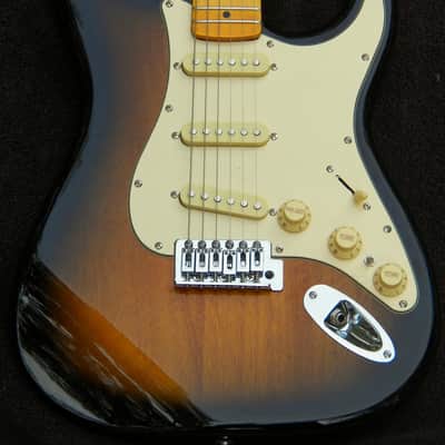 Tobacco Sunburst Custom Shop Mahogany Strat+7-Sound Switching+ Working Bridge Tone +SRV Pickups + Treble Bleed Circuit + '59 Style Neck with "C" Profile+ Setup+ Leveled, Crowned and Polished Frets+ Kluson Style Vintage Tuners + Aged Guard! image 1